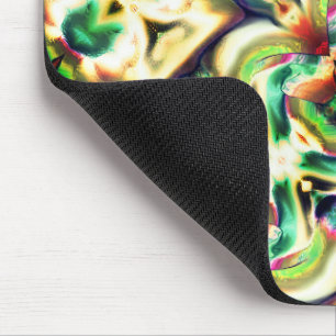 Green and coloured rapport with rough glass style mouse pad