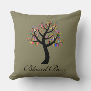 Green and Colourful Spiritual Blessed Be... Cushion