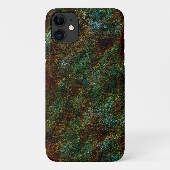 Green and coral speckled wall style Case-Mate iPhone case (Back)