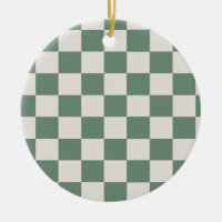 Green And Cream Chequered Classic Chequered Patter