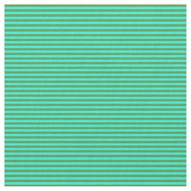 Green and Cyan Coloured Lines Pattern Fabric (Close Up)