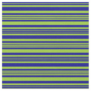 Green and Dark Blue Colored Lines Pattern Fabric