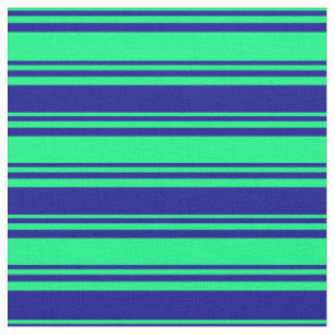 Green and Dark Blue Lines/Stripes Pattern Fabric