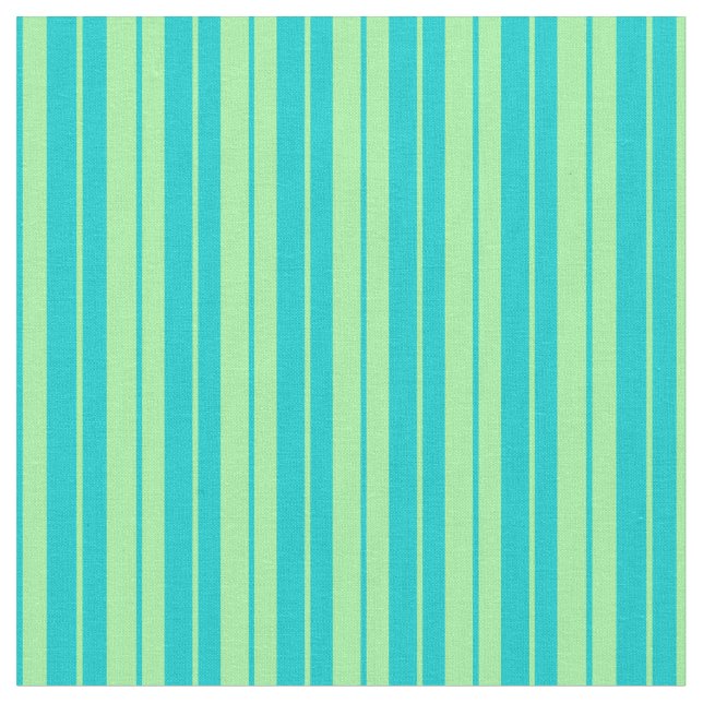 Green and Dark Turquoise Pattern of Stripes Fabric (Close Up)