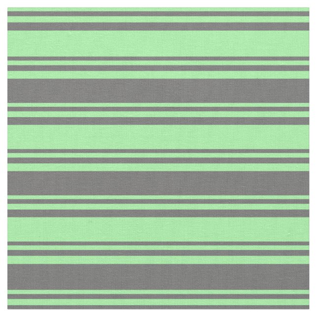 Green and Dim Grey Coloured Stripes Pattern Fabric (Close Up)