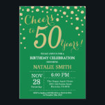 Green and Gold 50th Birthday Diamond Invitation<br><div class="desc">50th Birthday Invitation with Green and Gold Glitter Diamond Background. Gold Confetti. Adult Birthday. Male Men or Women Birthday. For further customisation,  please click the "Customise it" button and use our design tool to modify this template.</div>