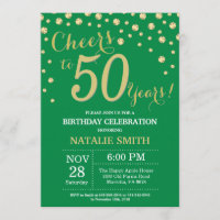 Green and Gold 50th Birthday Diamond