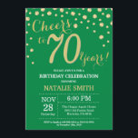 Green and Gold 70th Birthday Diamond Invitation<br><div class="desc">70th Birthday Invitation with Green and Gold Glitter Diamond Background. Gold Confetti. Adult Birthday. Male Men or Women Birthday. For further customisation,  please click the "Customise it" button and use our design tool to modify this template.</div>
