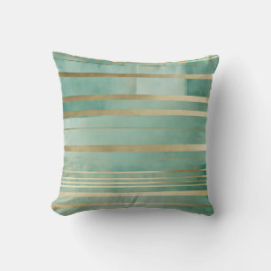 Green and Gold Abstract #1 Cushion
