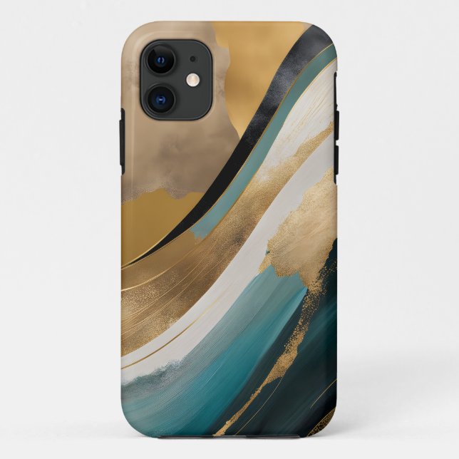 Green and Gold Abstract #4 Case-Mate iPhone Case (Back)