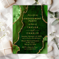 Green and Gold Agate Marble Engagement Party