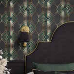 Green and Gold Art Deco Geometric Wallpaper<br><div class="desc">Add a touch of vintage glamour to your space with this sophisticated Art Deco wallpaper. The intricate geometric pattern in rich shades of green and gold creates a luxurious and timeless look. This peel and stick wallpaper is easy to apply and remove, making it perfect for adding a touch of...</div>