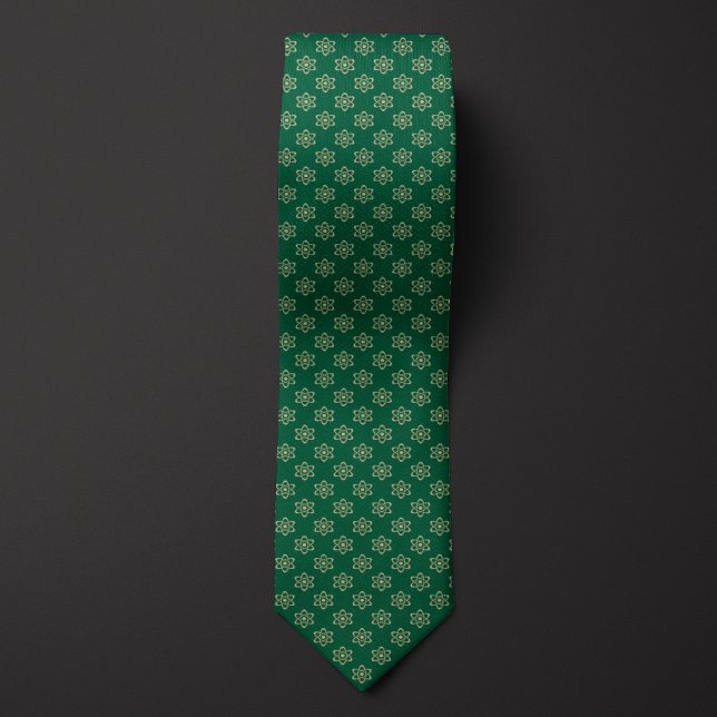 Green and Gold Atom Pattern Tie (Creator Uploaded)
