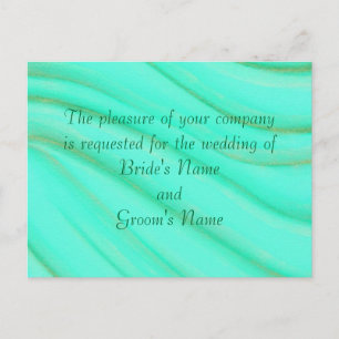 Green and Gold Blends Wedding Invitation Postcards