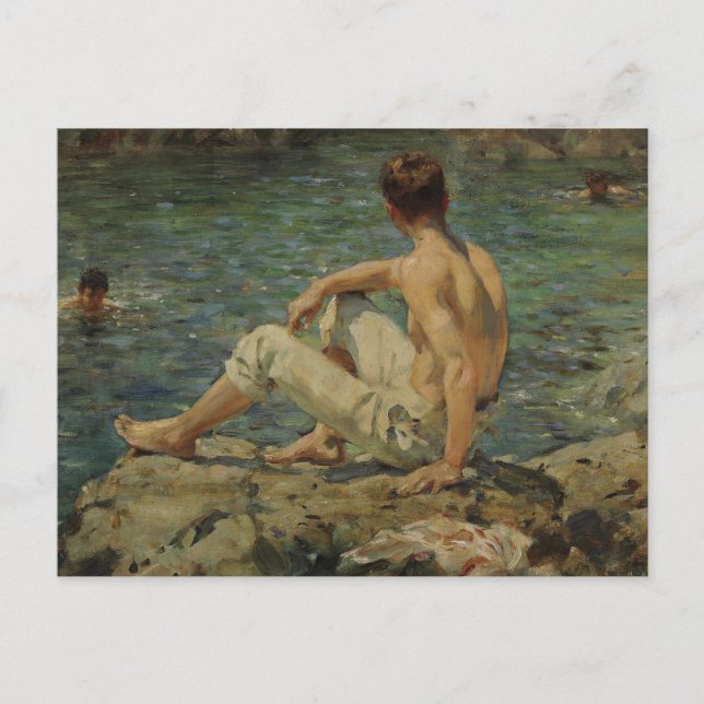 Green and Gold by Henry Scott Tuke Postcard (Front)