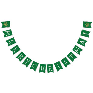 Green and Gold Christmas  Bunting