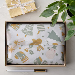 Green And Gold Christmas Holiday Party Tissue Paper