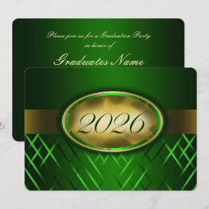 Green and Gold Class of 2026 Party Invitation