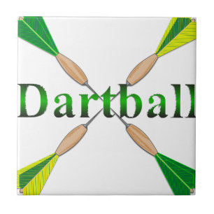 Green and Gold Dartball Darts Ceramic Tile