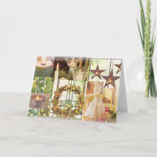 Green and Gold Decorations Holiday Card