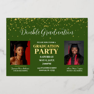 Green and Gold Double Graduation  gold