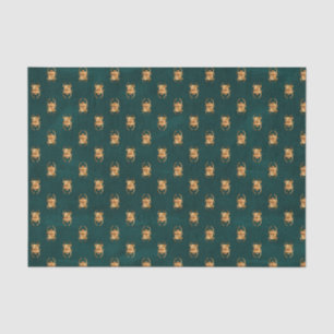 Green and gold  Egyptian scarab Tissue Paper
