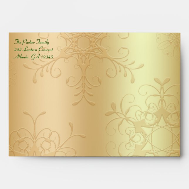 Green and Gold Envelope for 5"x7" Sizes (Front)