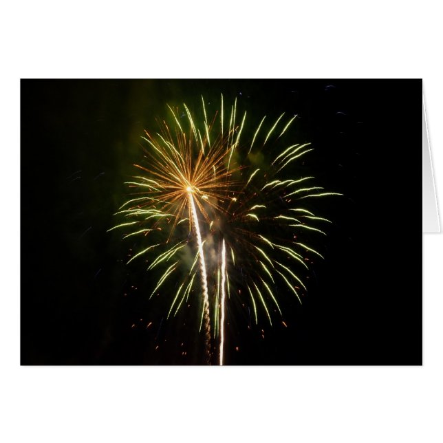 Green and Gold Fireworks Holiday Celebration (Front Horizontal)