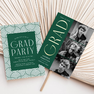 Green and Gold Foil 3 Photo Graduation Party