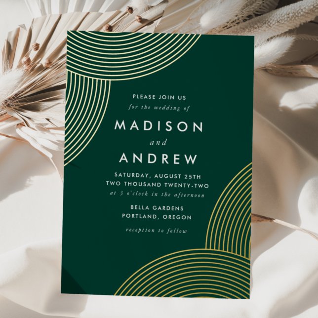 Green and Gold Geometric Swirls Wedding (Creator Uploaded)