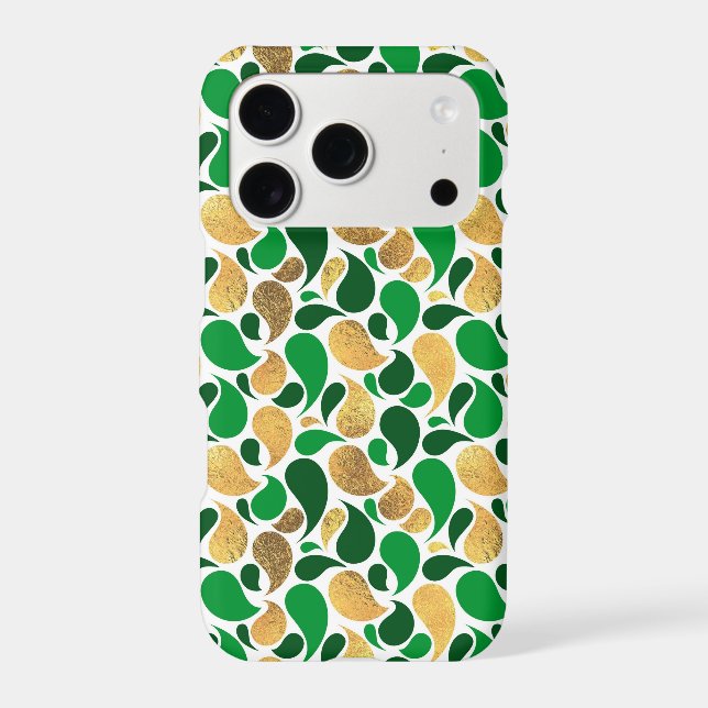 Green and Gold Glitter Festive Pattern Fusion (Back)