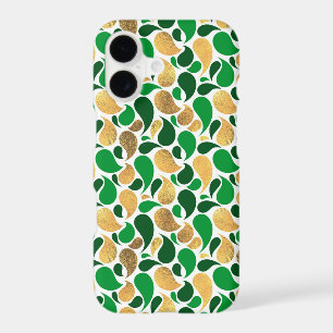 Green and Gold Glitter Festive Pattern Fusion