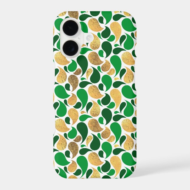 Green and Gold Glitter Festive Pattern Fusion (Back)