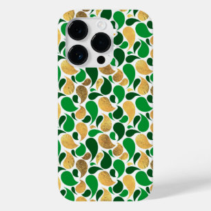 Green and Gold Glitter Festive Pattern Fusion Case-Mate iPhone 14 Pro Case