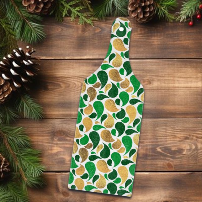 Green and Gold Glitter Festive Pattern Fusion Cutting Board (Creator Uploaded)