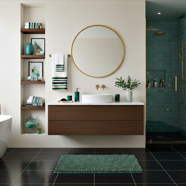 Green and gold glitter stripes  bath towel set (Creator Uploaded)