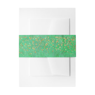 Green and Gold Glitz Invitation Belly Band