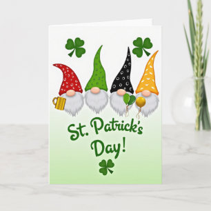Green And Gold Gnome Luck Card
