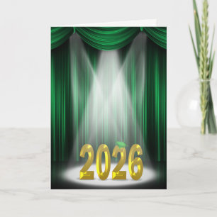 Green and Gold Graduation 2026 School Colours  Card