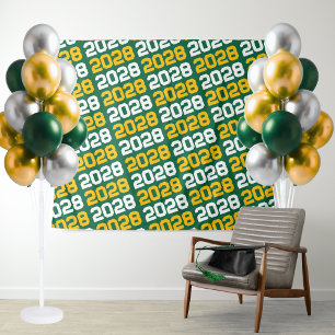 Green and Gold Graduation Backdrop Tapestry