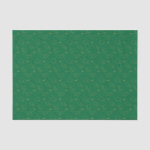 Green and Gold Graduation Cap Toss Tissue Paper