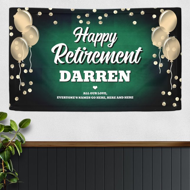 Green and Gold Happy Retirement  Banner (Creator Uploaded)