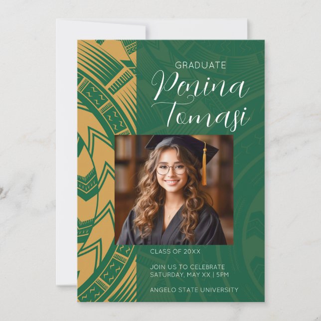 Green and Gold Invitation (Front)