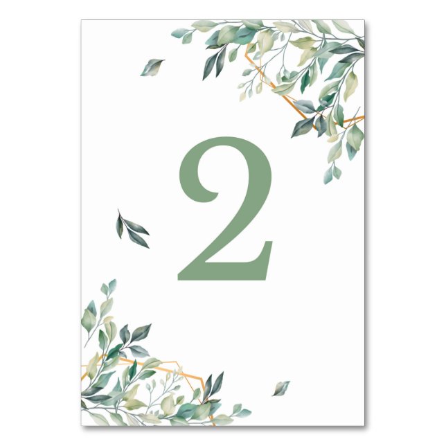 green and gold leaf table Table Number  (Front)