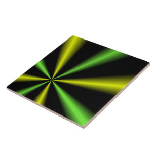Green and Gold Lightbeams Tile