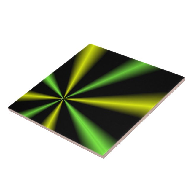 Green and Gold Lightbeams Tile (Side)