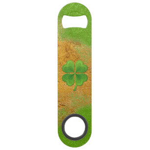 Green and Gold Lucky Shamrock Speed Bottle Opener