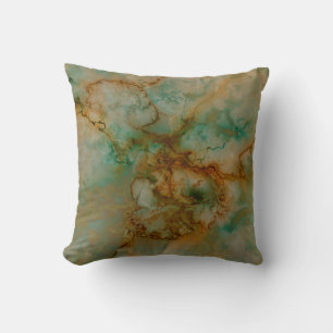 Green and Gold Marble Cushion