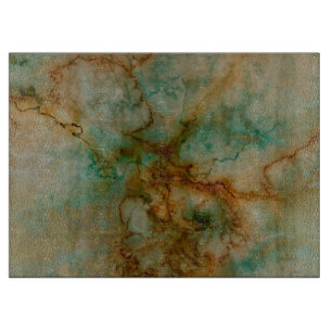Green and Gold Marble Cutting Board