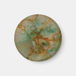 Green and Gold Marble Magnet